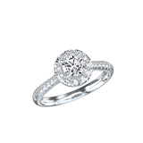 Bague de fiançailles Adèle or blanc palladié et diamants, en 3D