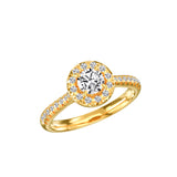 Bague de fiançailles Adèle or jaune et diamant, en 3D