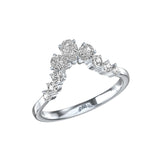 Alliance Astrid en diamants poires et brillants et or blanc palladié éthique, en 3D