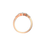 Alliance Astrid en diamants poires et brillants et or rose éthique, en 3D