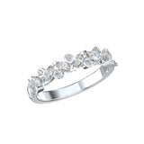 Alliance Hortense en or blanc palladié diamants tailles marquise et brillant, en 3D
