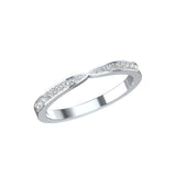 Alliance Juliette en or blanc palladié et diamants, en 3D