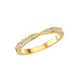 Alliance Juliette en or jaune et diamants, en 3D