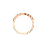 Alliance Vivienne en or rose et diamants, en 3D de côté