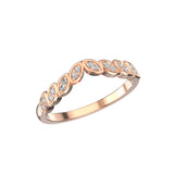 Alliance Vivienne en or rose et diamants, en 3D