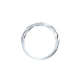 Alliance Clara en or blanc palladié et diamants, en 3D de côté