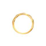 Alliance Clara en or jaune éthique et diamants, en 3D de côté