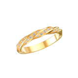 Alliance Clara en or jaune éthique et diamants, en 3D