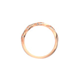 Alliance Clara en or rose éthique et diamants, en 3D de côté