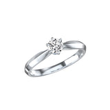 3D sur fond blanc du solitaire en diamant nommé Diana, or blanc palladié