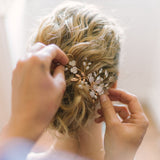 peigne de mariage Antonia, porté