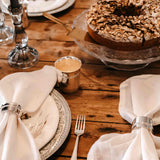 Rond de serviette Polydore perlé et liseré