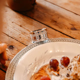 Rond de serviette Polydore perlé et liseré