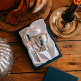 Duo coquetier et cuillère Cléon perlés