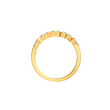 Alliance Olivia en or jaune et diamants marquises, de côté en 3D