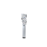 Alliance Hortense en or blanc palladié diamants tailles marquise et brillant, en 3D de coté