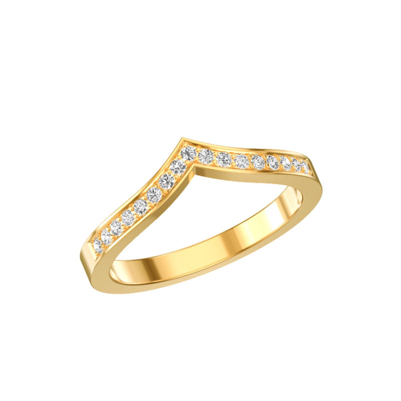 Alliance Cyrielle en or jaune et diamants, en 3D